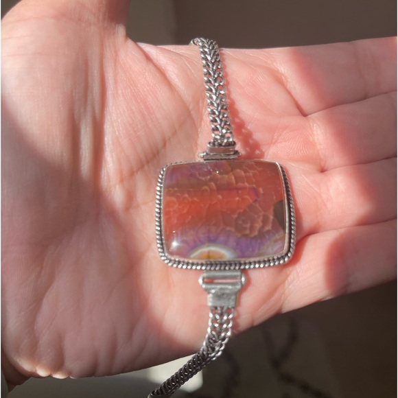 Agate gem handmade bracelet, Toggle clasp - Picture 14 of 14